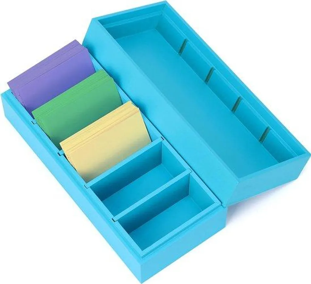 Boîte de rangement bois bleu 21,7x9,5x7 cm - Finition premium matte