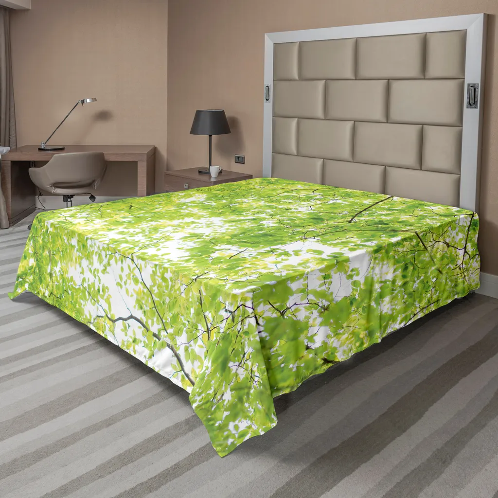 Lenzuolo Superiore ABAKUHAUS King Size Verde Botanico 266x260 cm