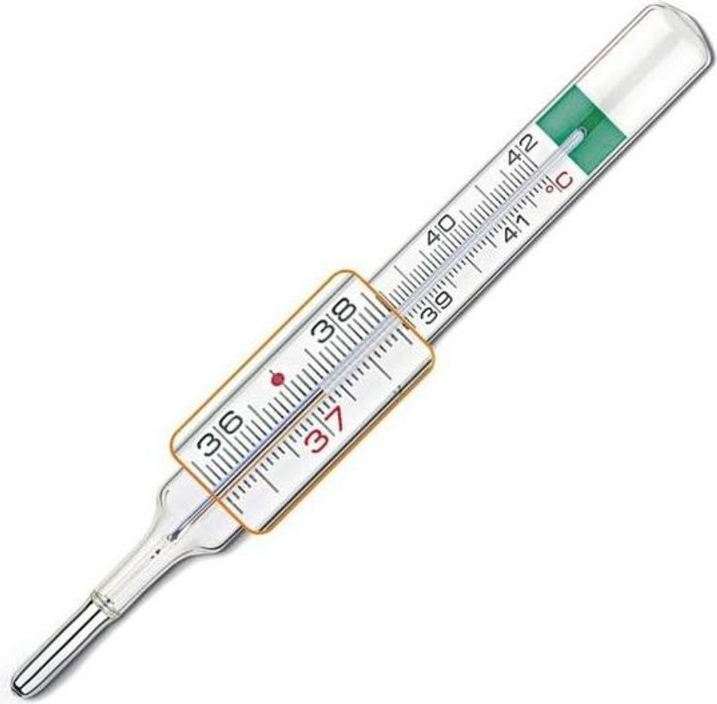Quecksilberfreies Glasthermometer – zur Messung der Körpertemperatur unter dem Arm, im Mund und im Rektalbereich