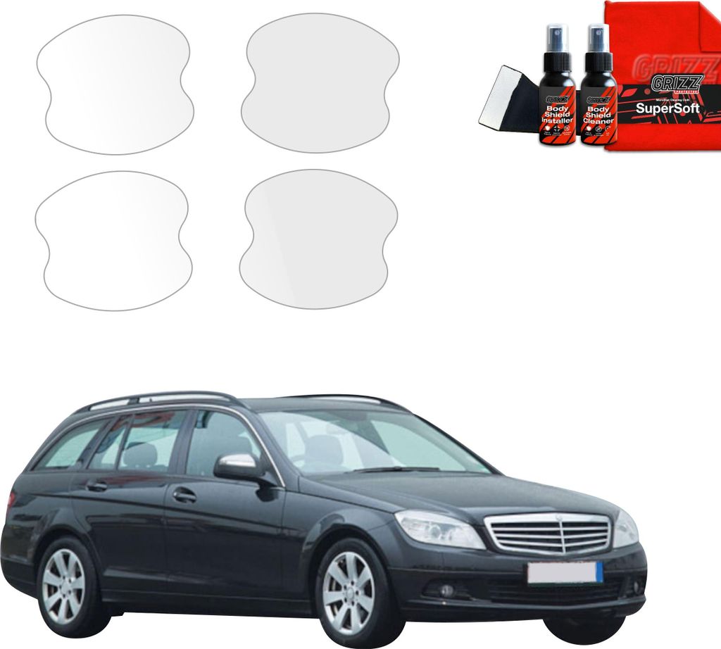 4in1 Schutzfolie Grizz Protector für Türgriffmulden - Mercedes Benz C Klasse S204 Kombi (2007-2011)