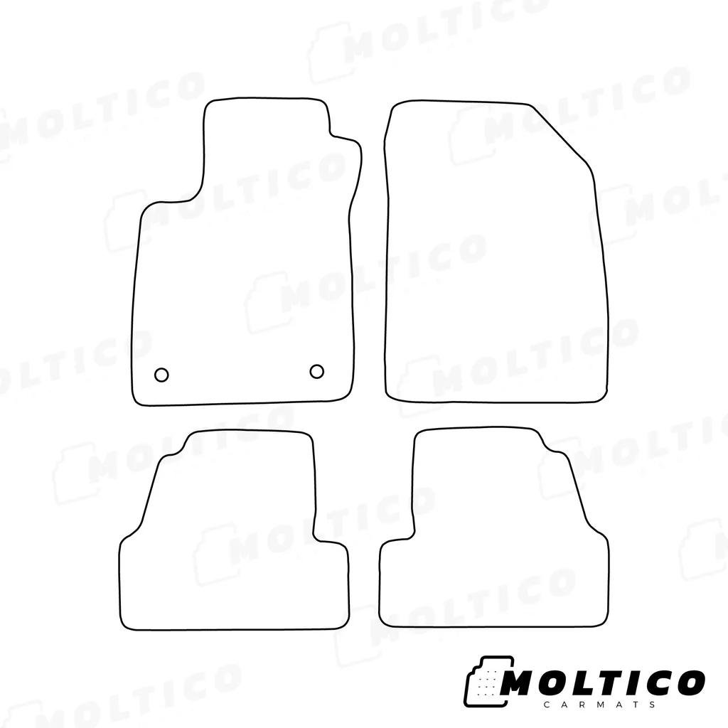 Tappetini Auto In Velours Premium Per Opel Mokka A (2012-2016) - Set Di 4 Pezzi, Colore Rosso-Blu, Antiscivolo E Comfort - 2