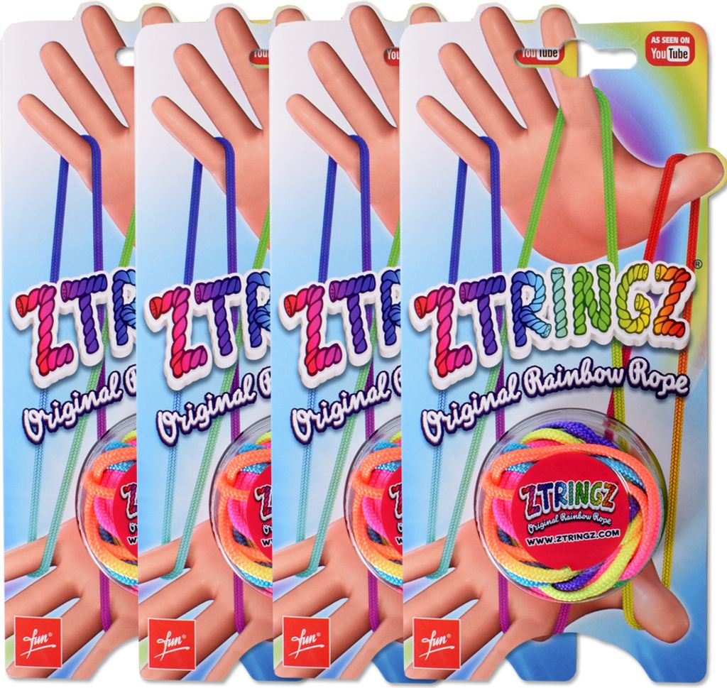 4 Stück Ztringz Fingerspielzeug Schnurspiel Fadenspiel Seilpuzzle Knoten Basteln Hände Motorikspielzeug Mädchen mehrfarbig