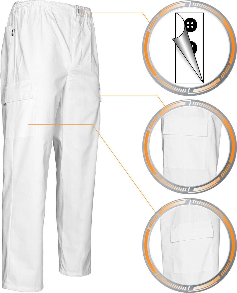 Befursbekleidung Raw-Pol LH-HCL_TRO weiß Cargohose Pflegehose XXXL