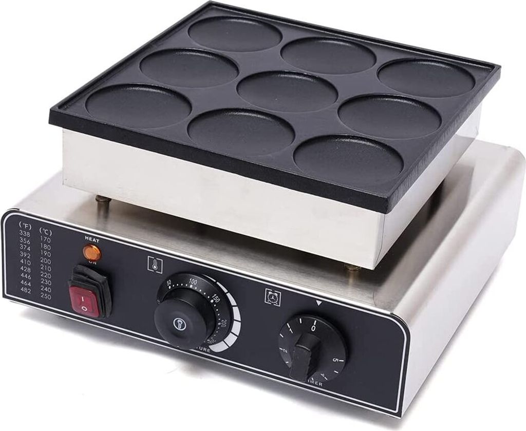 Waffeleisen Antihaft Waffelautomat Waffelmaker Waffelmaschine 900W Pfannkuchen Maschine Pancake Maker für 9 Waffeln