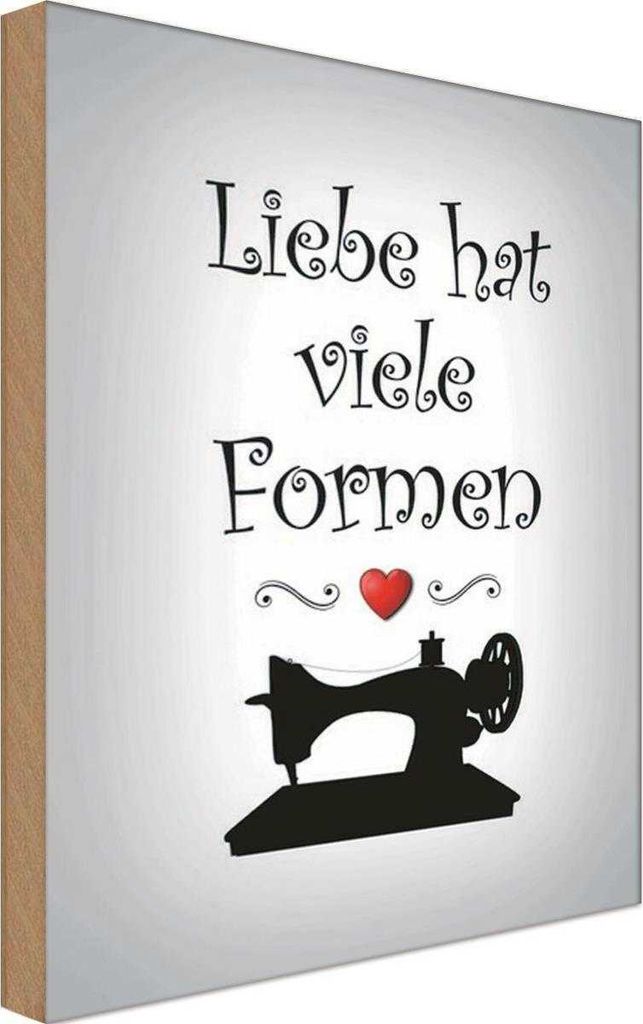 vianmo Holzschild 18x12 cm Nähen Liebe hat viele Formen Sport Hobby