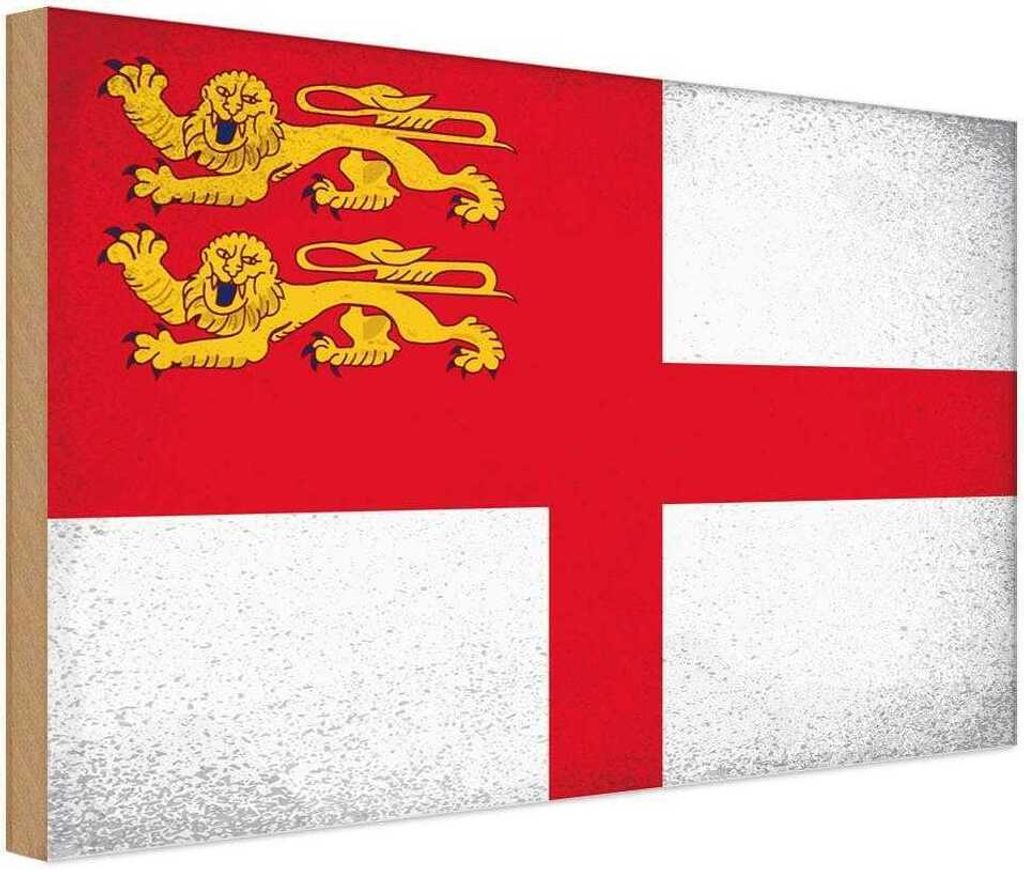 vianmo Holzschild 12x18 cm Sark Vintage Flagge Straße Stadt