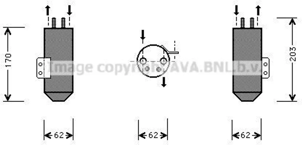 Bouteille déshydratante climatisation OE 6455CL pour Peugeot 206+