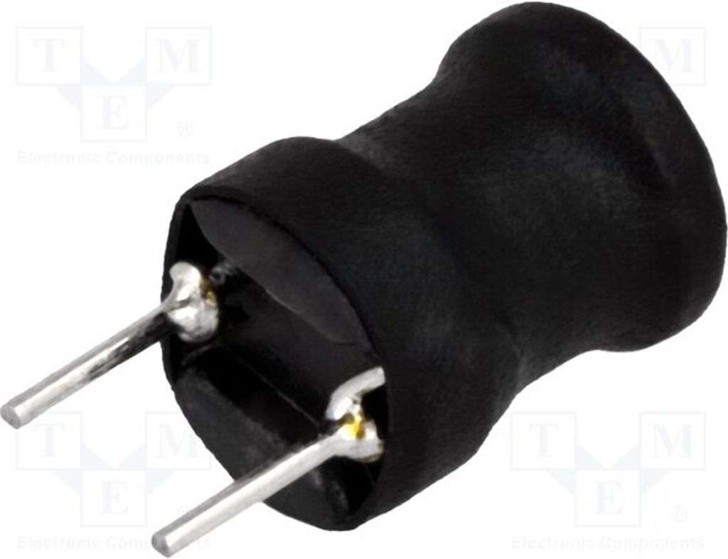 1x Drossel: Draht 3A 10uH ±10% 45mΩ Ø8,5x11mm THT vertikal RL622-100K-RC Vertikal