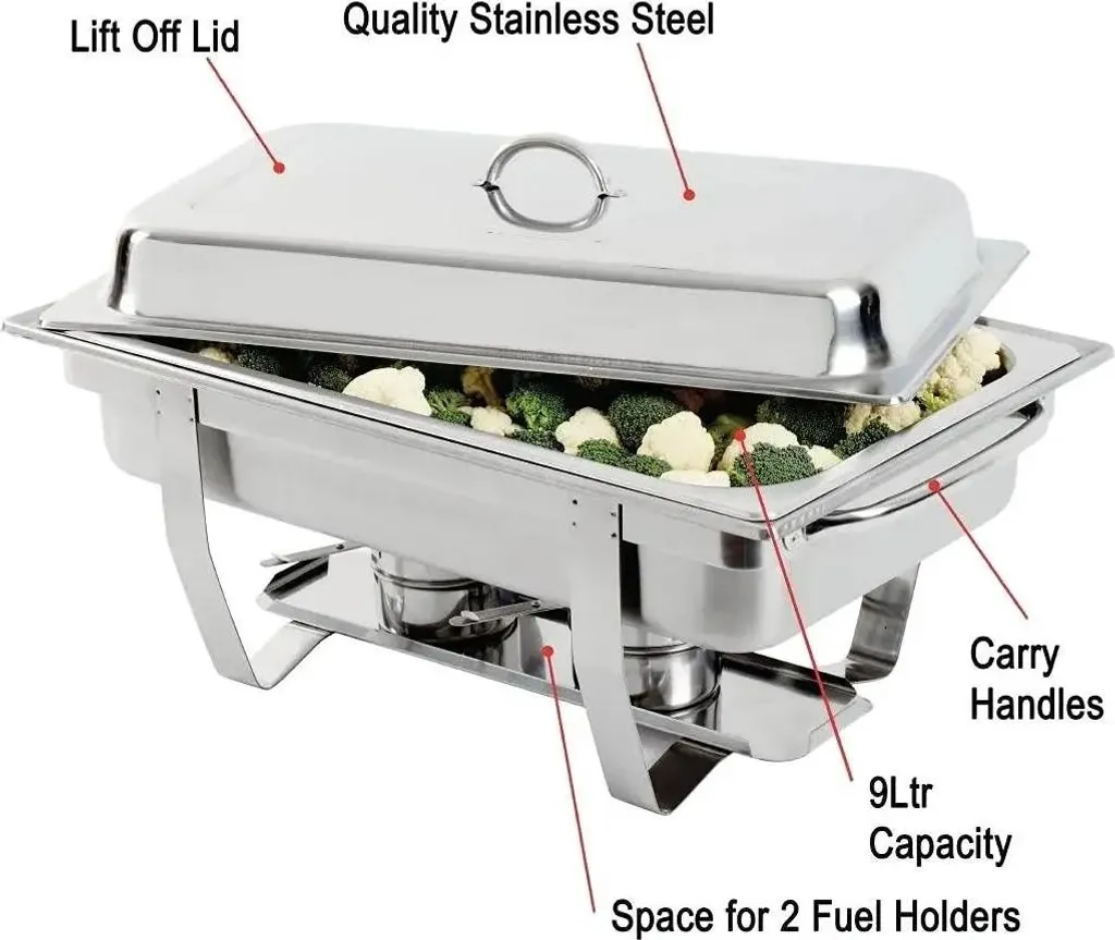 Chafing Dish Buffet Ottimizzato | Scaldavivande Inox Alta Efficienza - 9