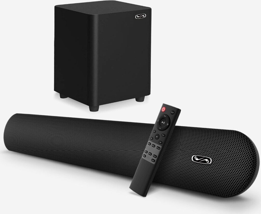 100W TV Soundbar 2.1 Drahtloser Bluetooth-Lautsprecher Heimkinosystem Soundbar 3D-Surround-Fernbedienung mit Wandhalterung