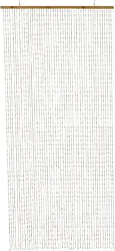 rideau en plastique et trousse en bambou, dimensions 90 x 200 cm
