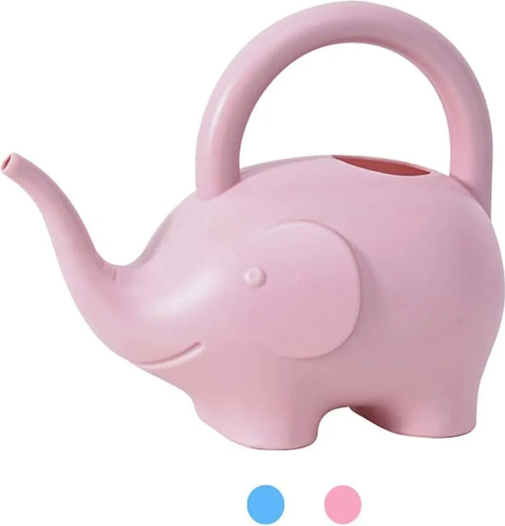 Arrosoir éléphant rose 15L en plastique léger pour jardin et intérieur
