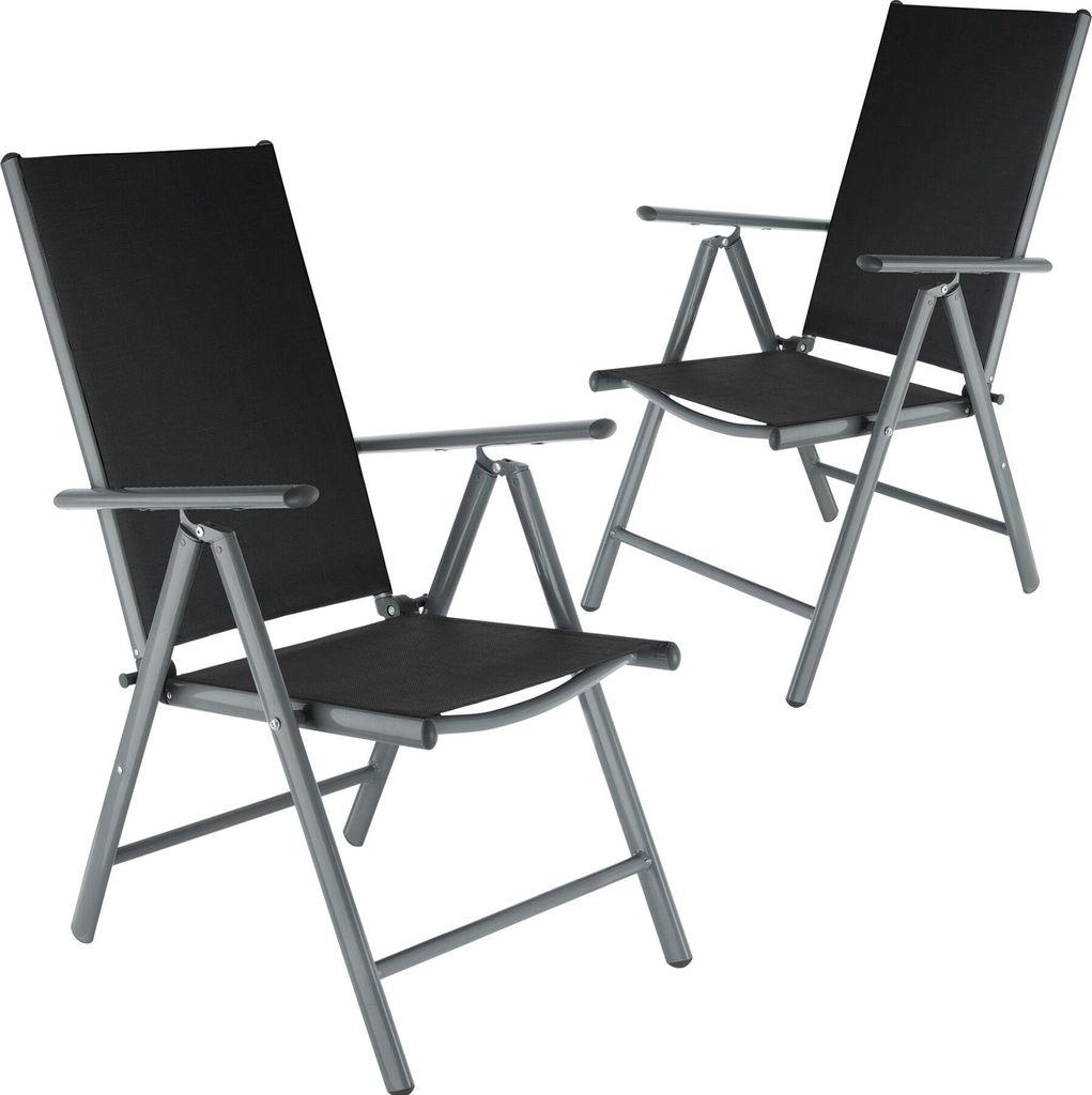 tectake Aluminium Gartenstuhl Marilena klappbar 67 x 56 x 105 cm