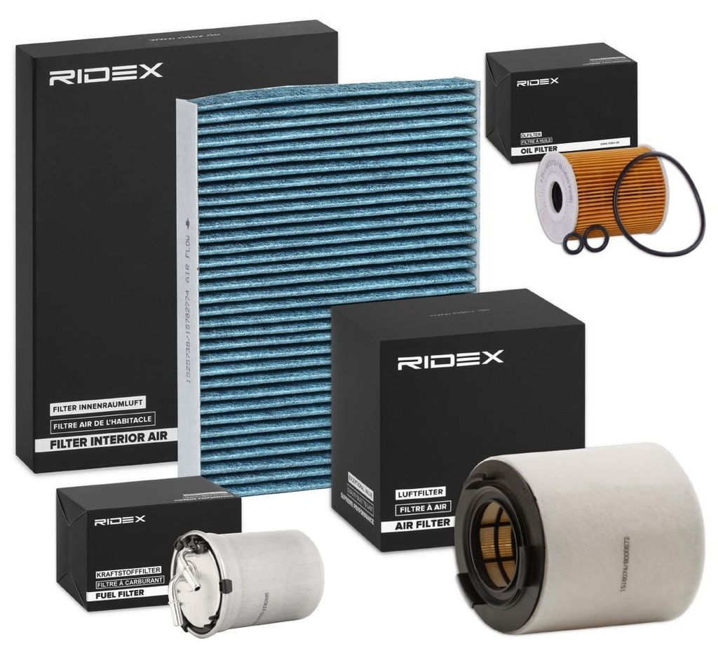 RIDEX Filterset Inspektionspaket Filtersatz für VW Polo Schrägheck (6R1, 6C1) für SKODA Fabia II Schrägheck (542) Fabia II Combi (545) ROOMSTER...