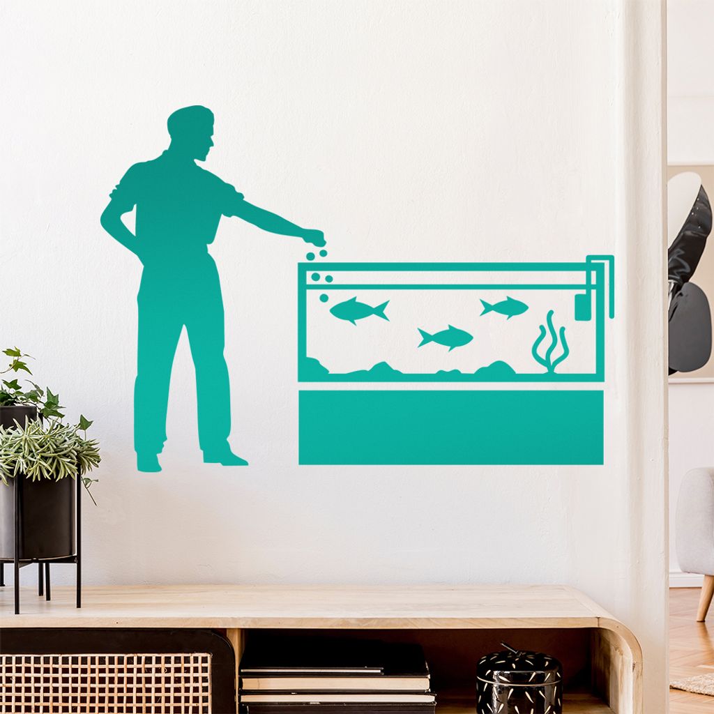Aquaristik Fische Aquariums Wandtattoo Wandaufkleber Wall Sticker - Dekoration, Küche, Wohnzimmer, Schlafzimmer, Badezimmer