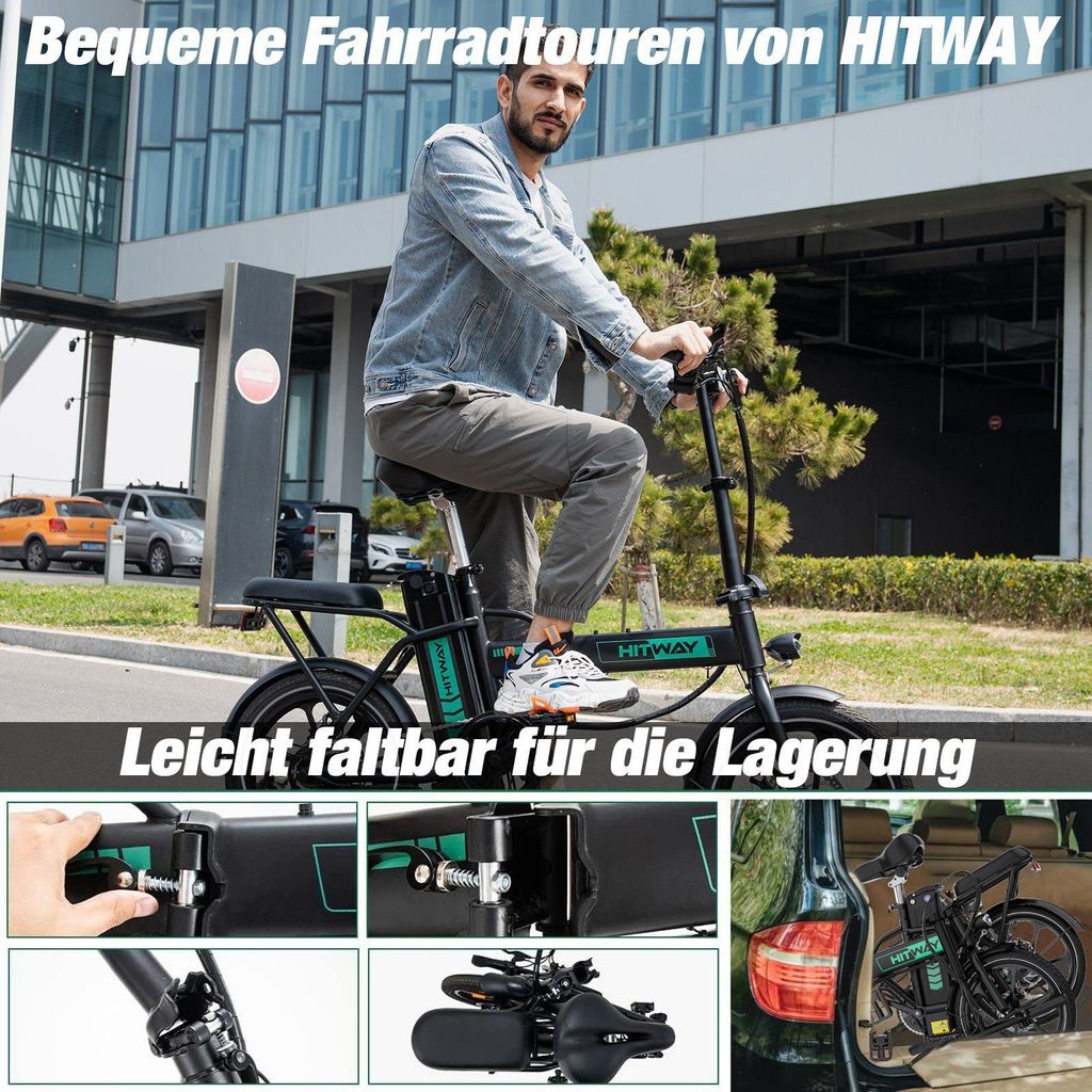 Elektrofahrrad 2 Stück E-Bike E Fahrrad Cityräder Faltbar, Produktbild 5