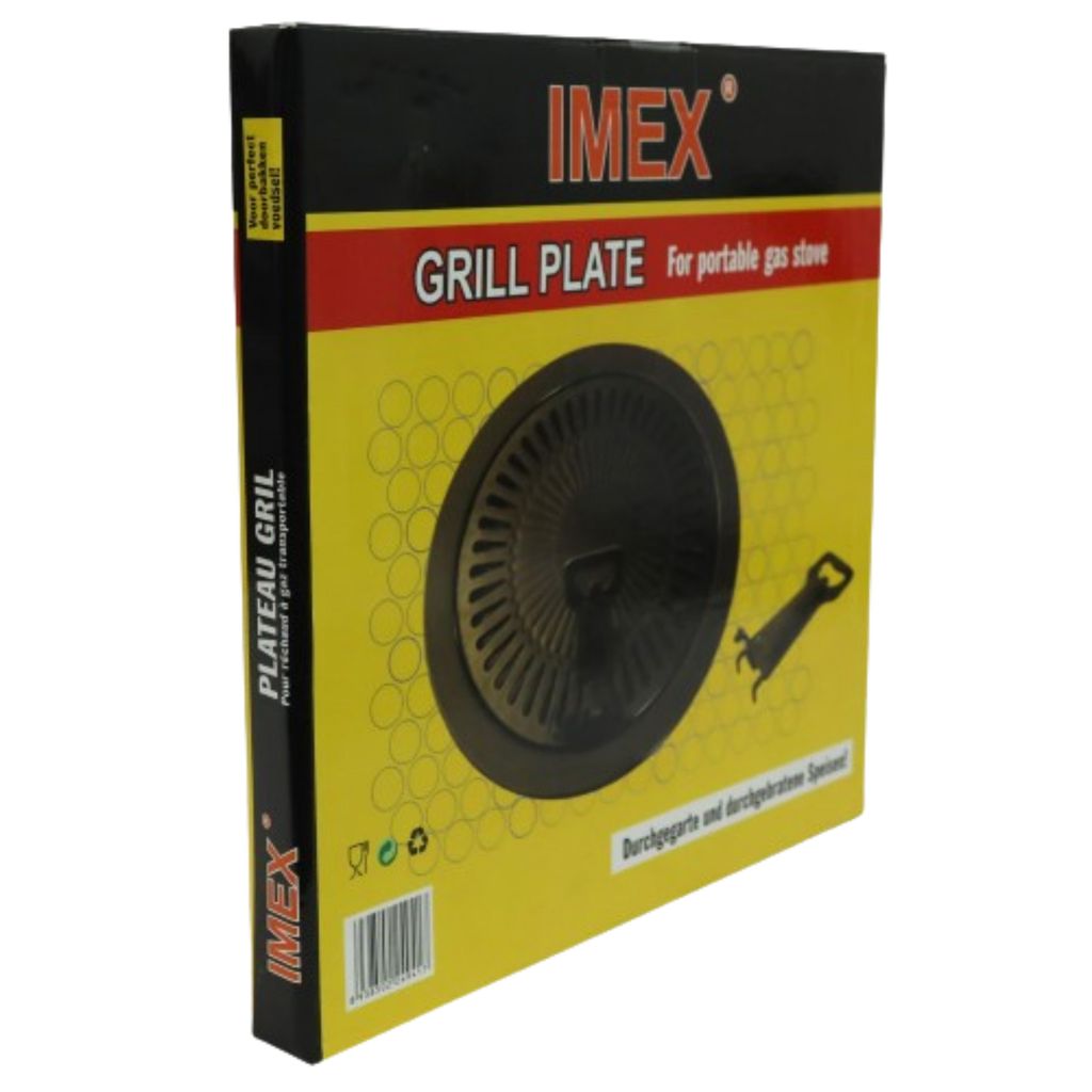 IMEX Grillplatte Grillaufsatz für tragbare Gaskocher 32 cm