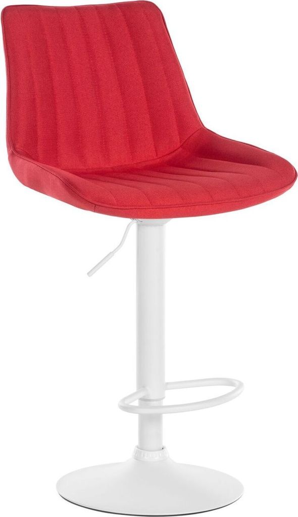 Barhocker Toni Stoff weiß rot