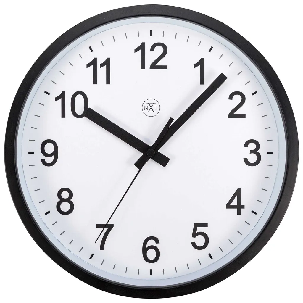 Pendule murale noire nXt 25,5cm - Horloge de cuisine robuste et chic