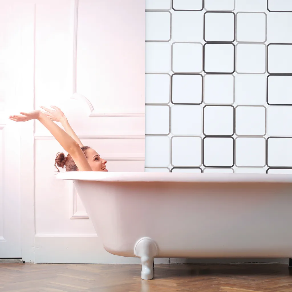 Rideau de douche enroulable Store SQUARE, 80x200 cm, imperméable