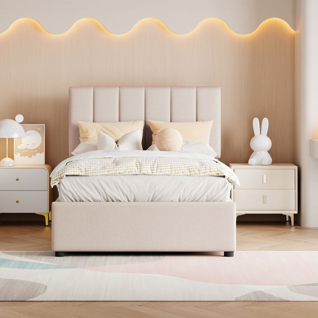 Fortuna Lai Lit rembourré 90x200 cm, H, lit double avec Image du produit 
