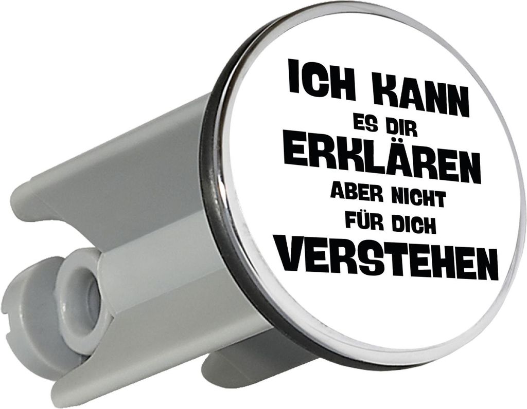 Huuraa Waschbeckenstöpsel Kann es erklären nicht verstehen 4cm höhenverstellbar Abflussstopfen Geschenkidee