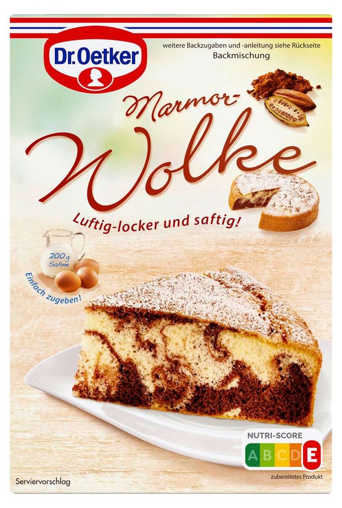 Dr. Oetker Marmor Wolke Kuchenbackmischung für einen Produktbild 