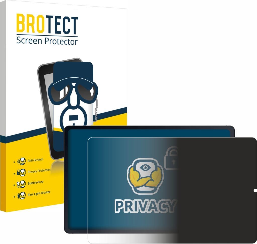 BROTECT Sichtschutzfolie für Samsung Galaxy Tab S6 Lite WiFi 2022 Anti-Spy Privacy Sichtschutz Blickschutz Folie Blaulicht-Schutz