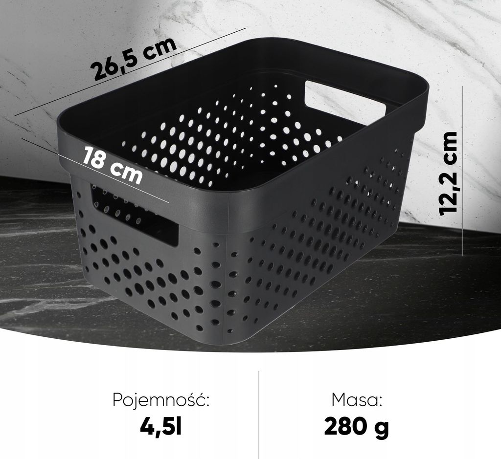 4,5 litrový sivý recyklovaný kontajner Obrázok produktu 