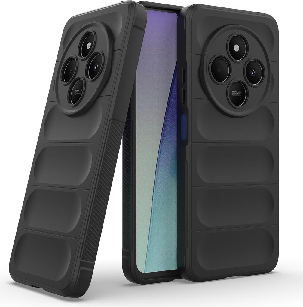 Handy Hülle für Xiaomi Redmi 14C Grip Case Cover Schutzhülle Softgrip Farbe: Schwarz