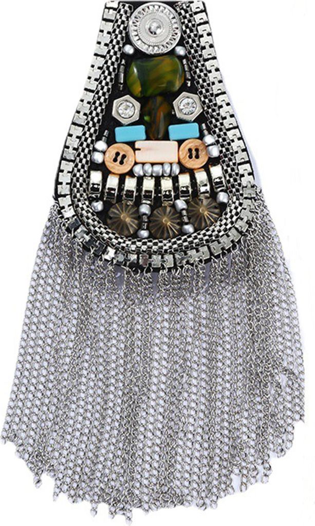 Schulter Epaulet Knöpfe Nieten Kette Quasten Handgemachte DIY Kleidung Dekor Männer Frauen Schulter Bord Abzeichen Brosche Business Anzug Zubehö...