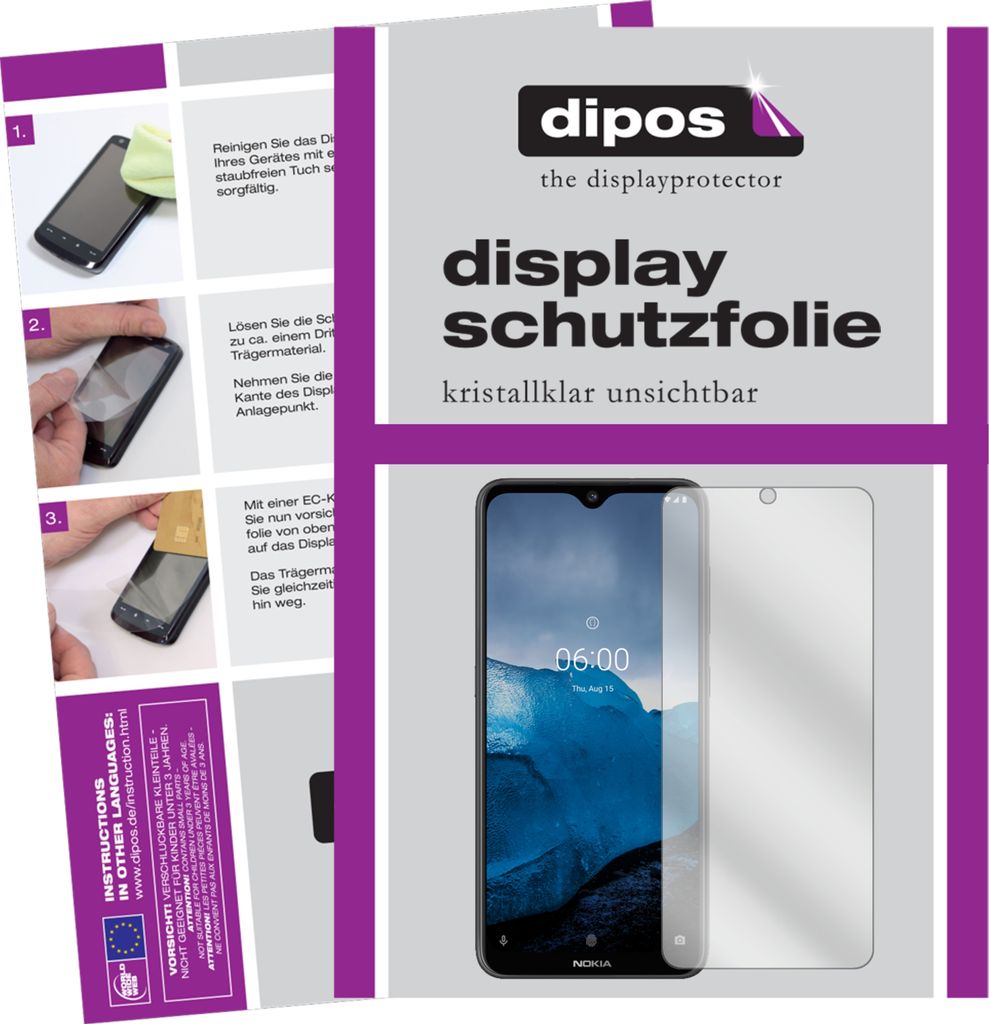 5x Schutzfolie für Nokia 45328 klar Displayschutzfolie Folie Display Schutz dipos