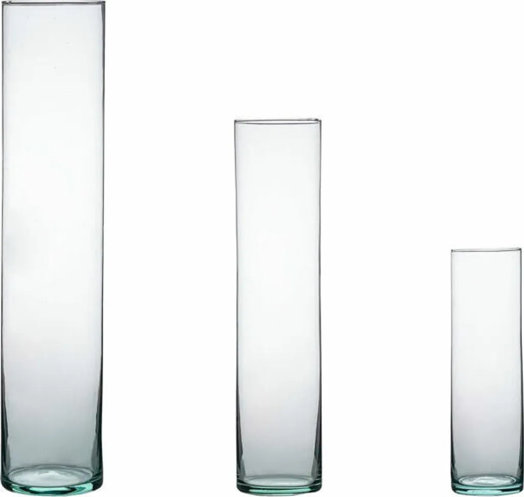 Vases à fleurs cylindriques en verre transparent pour grand bouquet
