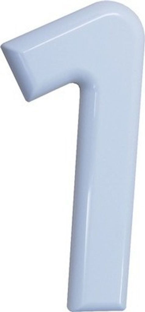 Alpertec Hausnummer 1, 160 mm, aus robustem weißem Nylon, Produktbild 