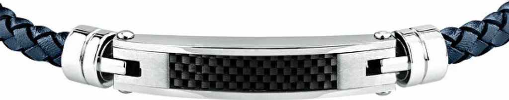 Bracelet en cuir bleu Moody SQH61 - Bijou moderne pour hommes stylés - 2