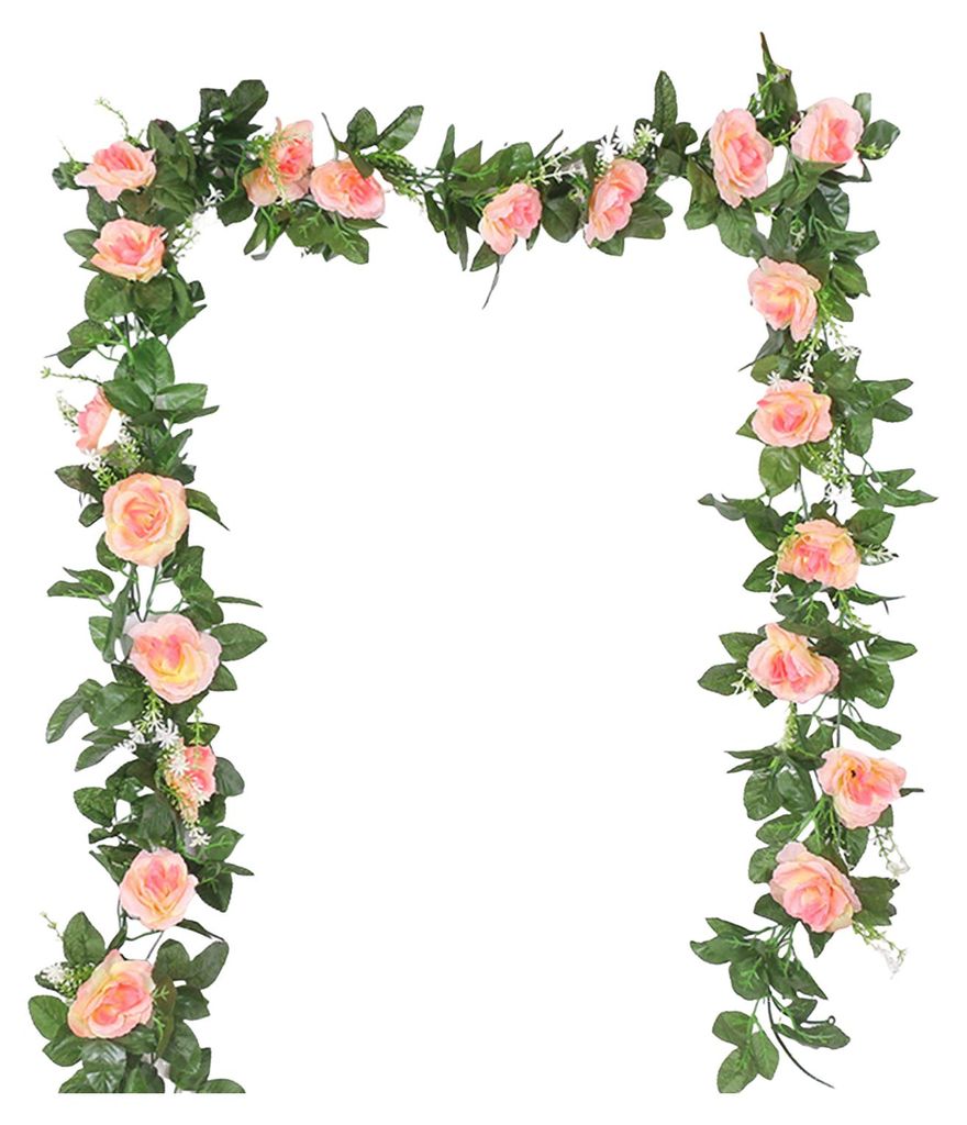 220 cm künstliche Rosengirlande, realistische Produktbild 