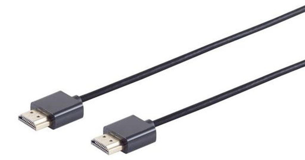 Zeer slanke, snelle HDMI-kabel met Ethernet, zwart Productafbeelding 