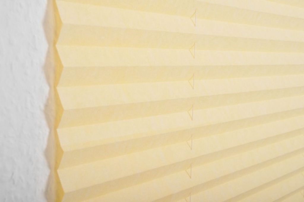 BURI Plissee-Jalousie 100/120cm weiß gelb Plisseerollo Sonnenschutz Sichtschutz Rollo, Farbe:gelb, Größe:120x160 cm