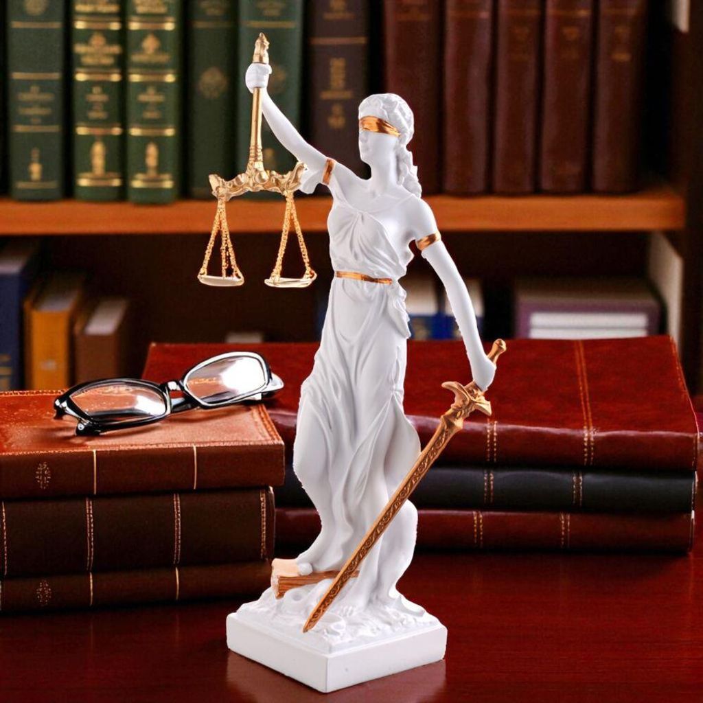 Justitia Blanc-Or 31 cm TEMIDA | Noble déesse de la justice Image du produit 