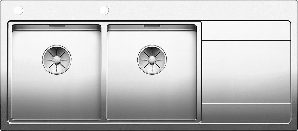Spüle Blanco DIVON II 8 S-IF 1160 x 510 mm edelstahl seidenglanz 521664 2 Spülbecken Mit Tropffläche Becken links Fläche