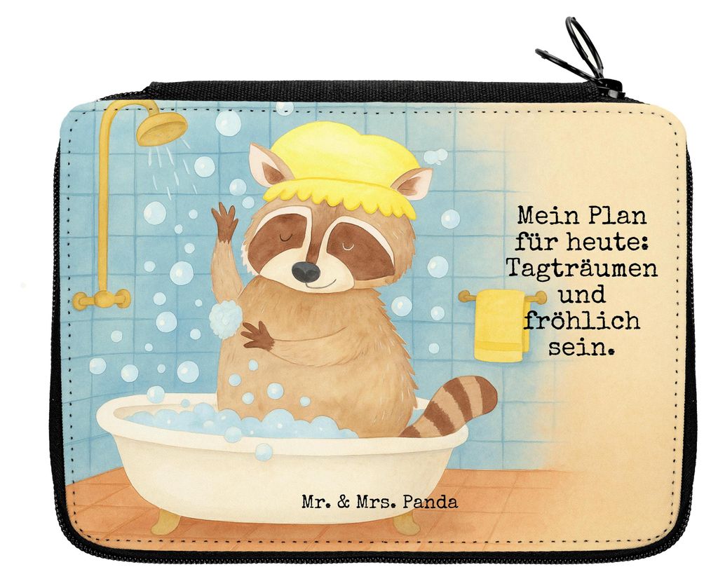 Mr. & Mrs. Panda Mäppchen Waschbär Design - Weiß - Geschenk, Tagträumen, Plan, Waschen, Stiftemappe, Lustige Sprüche, Fröhlich, Etui, Schlamp...
