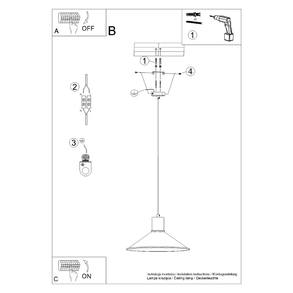 Lampadario Moderno JAGA Nero Sollux - Design Scandinavo Acciaio E27 - 11