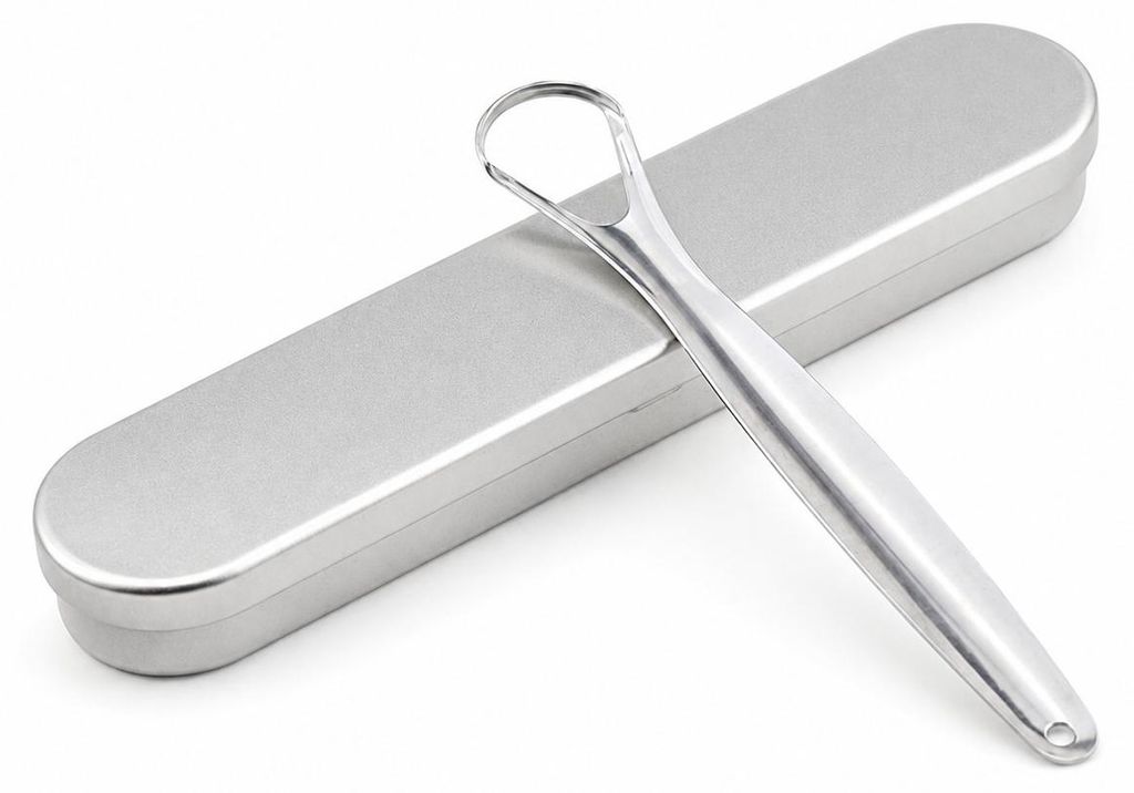 INF Zungenschaber Edelstahl Silber Produktbild 
