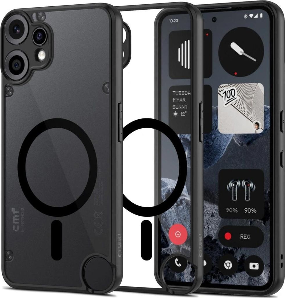 Tech-Protect Magmat Magsafe Fall für nichts Cmf Telefon 2 Pro - Schwarz und Transparent