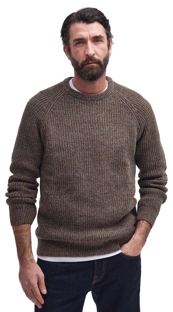 Barbour Pullover Wolle Rundhals Beige Produktbild 