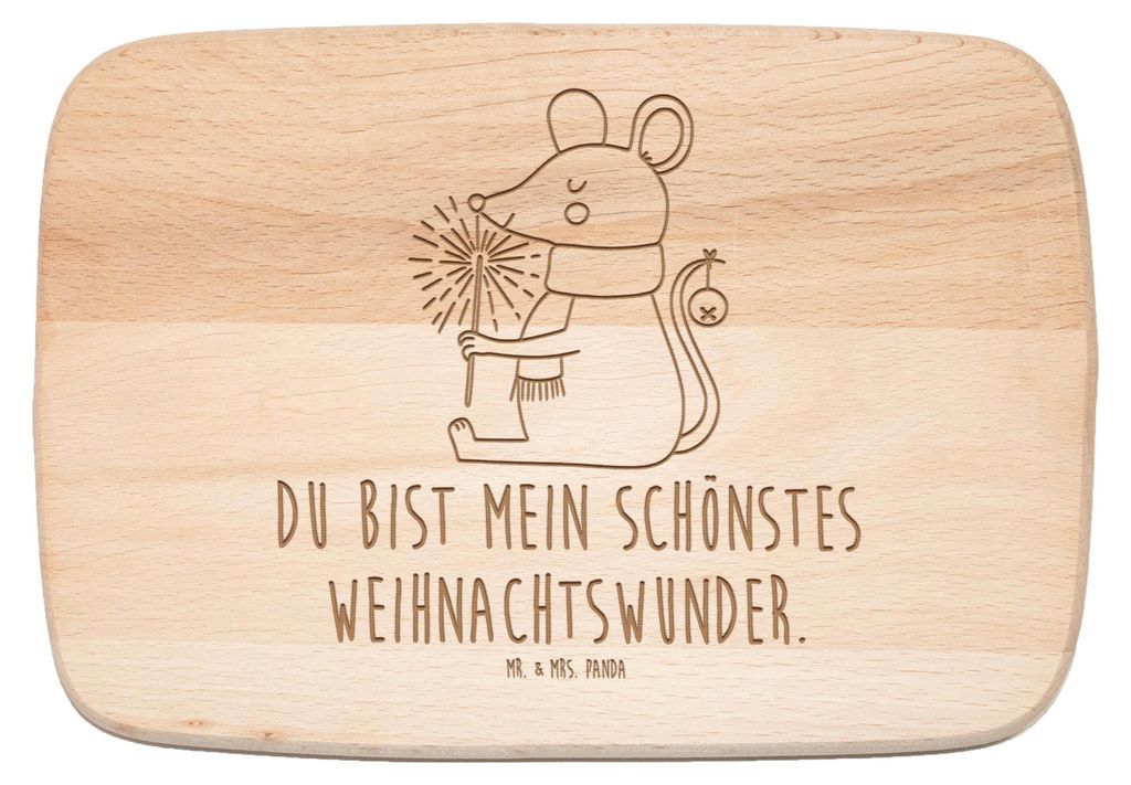 Mr. & Mrs. Panda Holzbrett Maus Weihnachten - Transparent - Geschenk, Weihnachtswunder, Weihnachtsgruß, Schneidebrett, Küchenbrett, Frohe, Frühs...