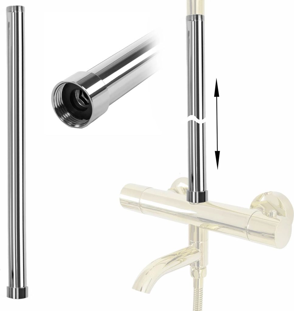 Rea Verlängerung Für Bade-Duschgarnitur 50Cm Chrome Produktbild 