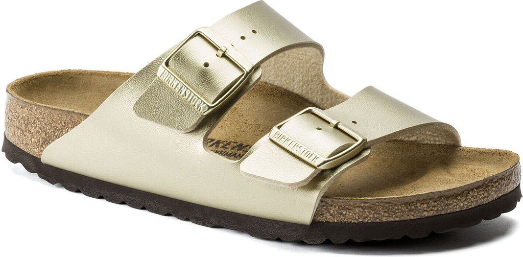 Birkenstock Arizona Damen-Pantoletten in Gold – weite Produktbild 