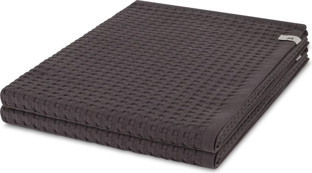 Möve Piquee 2 X Duschtuch im Set Strukturierte Waffelpiquée-Oberfläche, Extra saugfähig und weich, Mit praktischem Kordelaufhänger 70 X 140cm