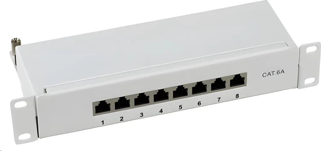 EFB-Elektronik Mini patch panel STP 8xRJ45 Cat.6A, 10- 1U, grigio RAL7035 Produttore: EFB Elektronik (37737.8)